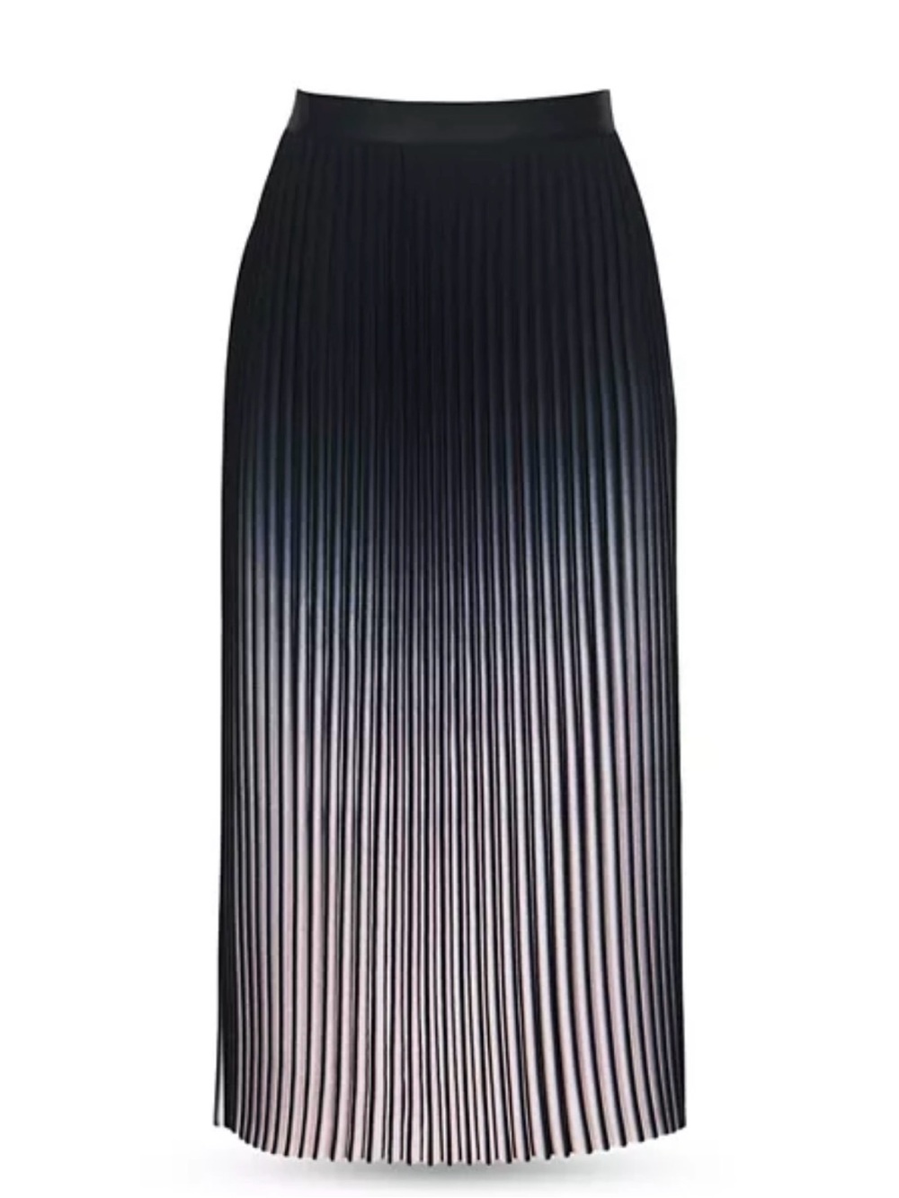 NWT Reiss Ombre Pleated Midi Skirt in Black and Cream, Size 6 - Picture 4 of 7